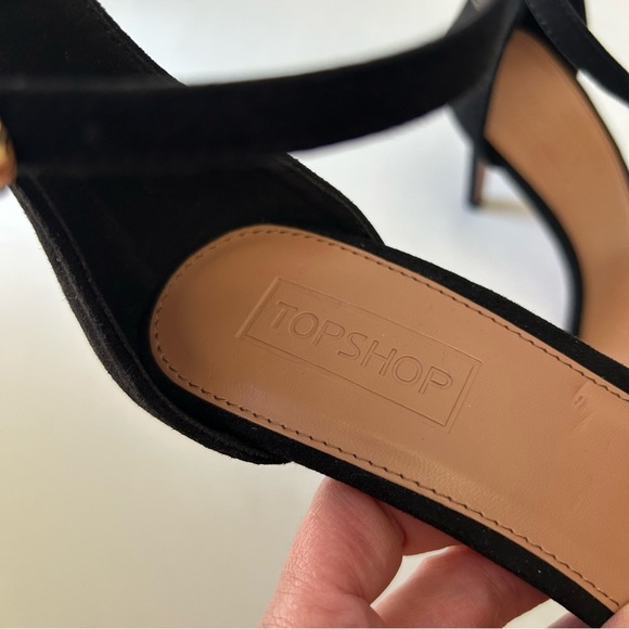 Topshop Black Ankle Strap High Heels Elegant Stilettos Sandals Size 7.5 UNWORN - Picture 13 of 15